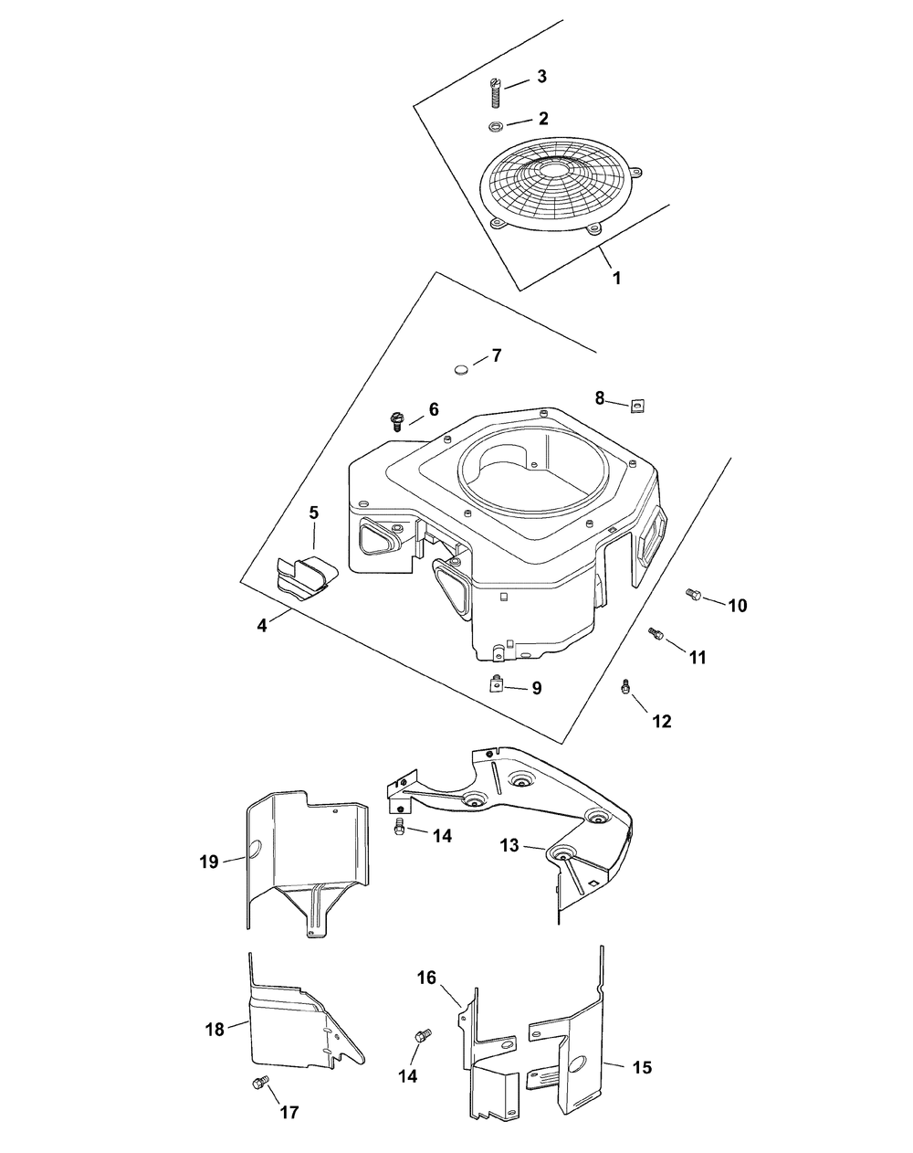 Cv20s-65610 Blower Housing And Baffles Diagram and Parts List for ENFORCER44 53AH3AGF050-20HP Cub Cadet Lawn Tractor